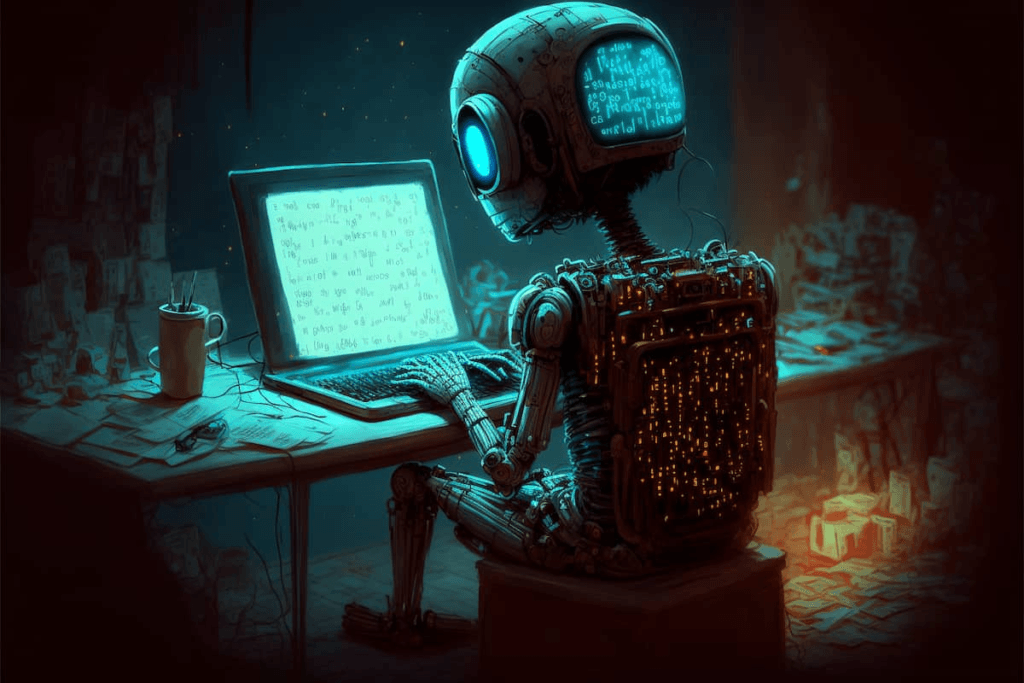 an AI writing