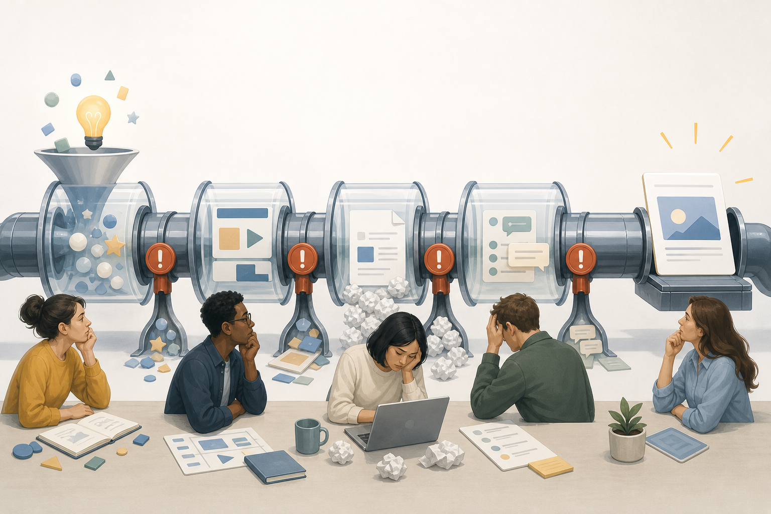 Content workflow stages and common publishing bottlenecks