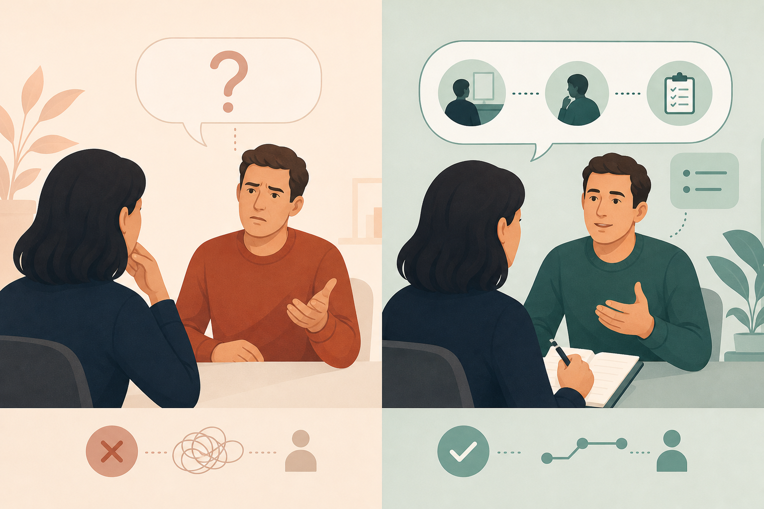 Comparison of leading and evidence-based discovery questions