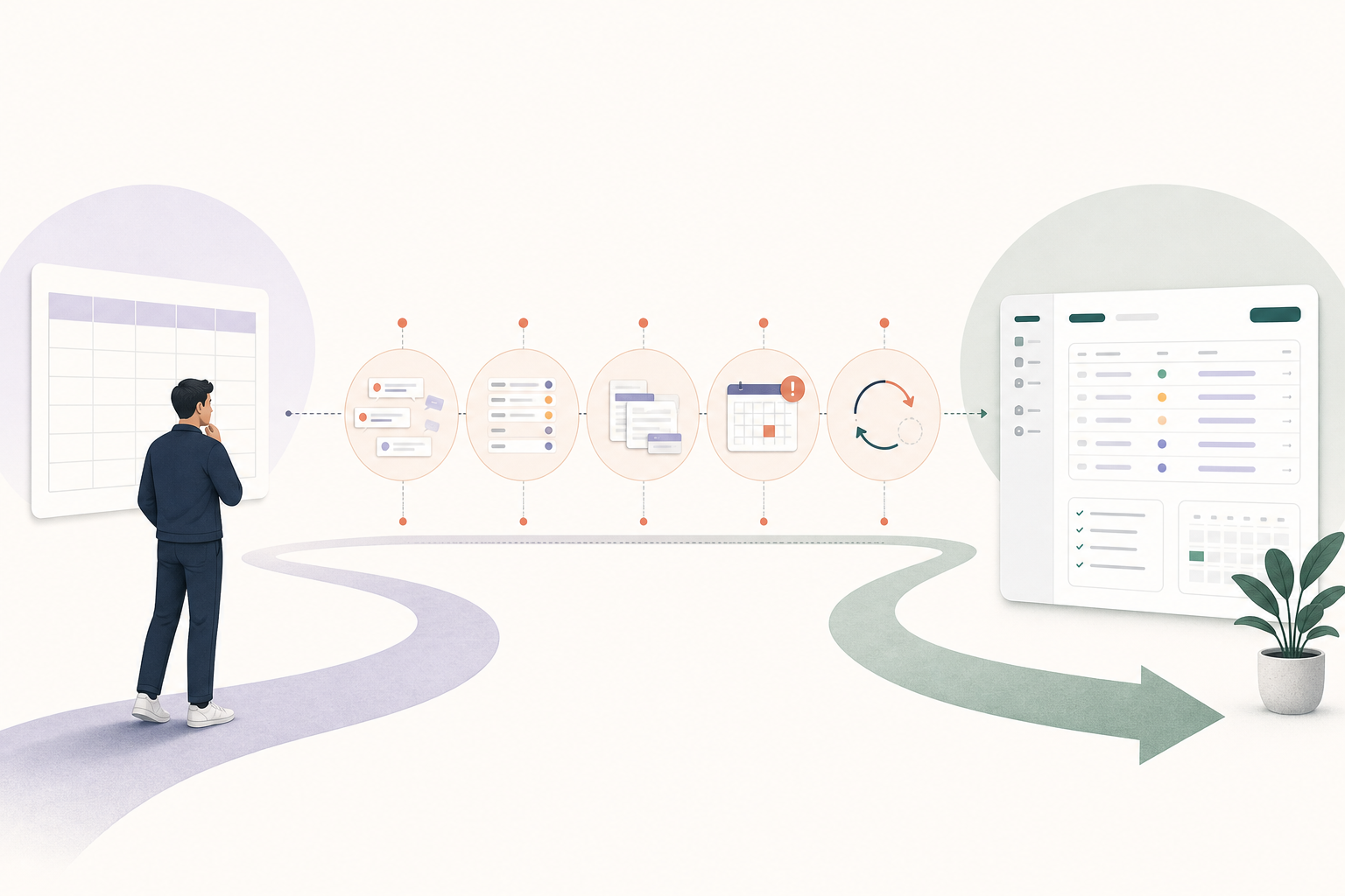 Decision path for choosing a content calendar template or structured workflow.