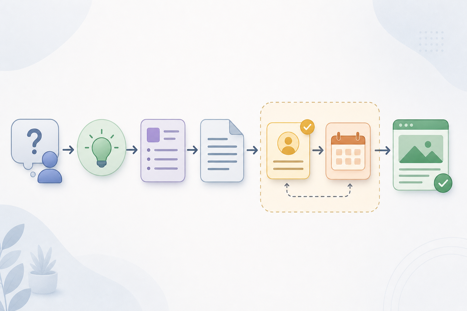 Content draft workflow with review and scheduling stages